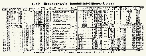 Fahrplan gültig ab dem Jahr 1940 bis auf Weiteres